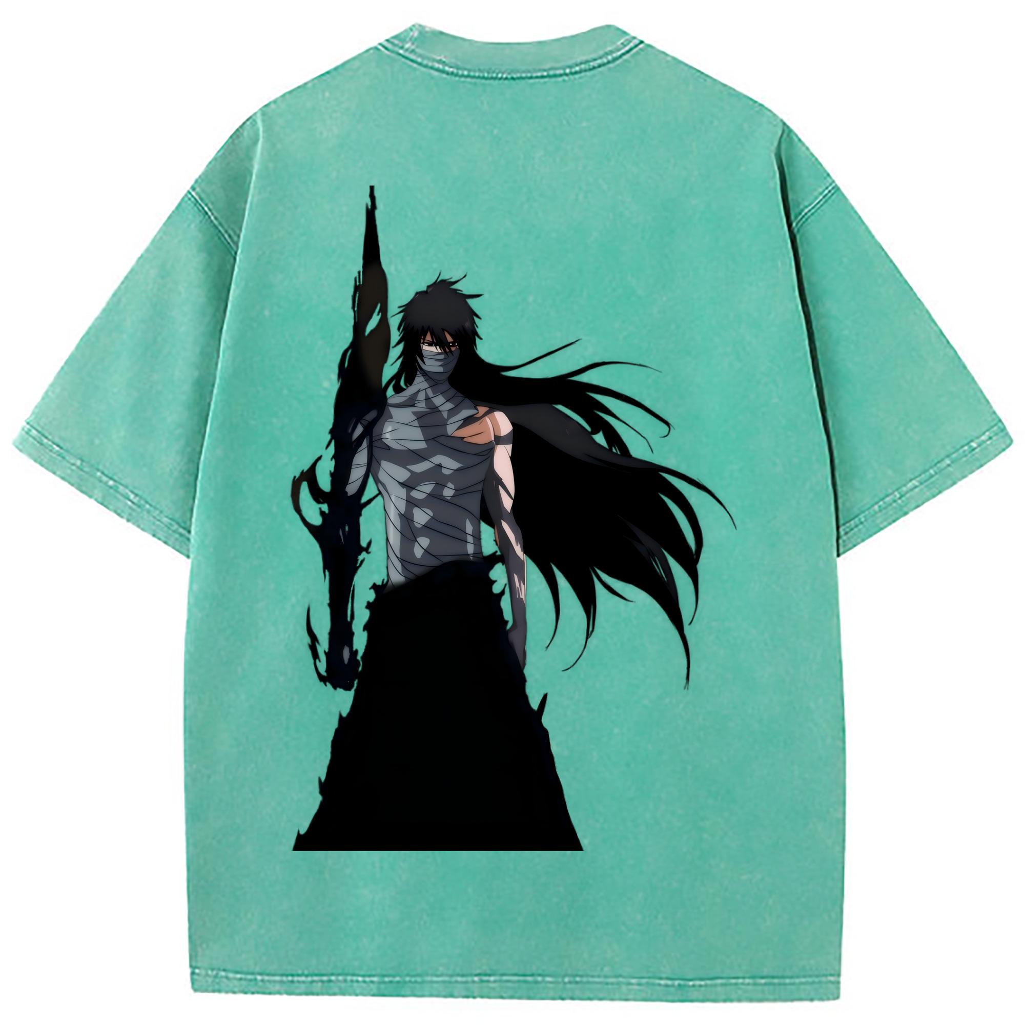 （画像用） ブリーチ 黒崎一護（くろさき いちご）BLEACH Kurosaki Ichigo 綿100% ヴィンテージ風 半袖Tシャツ（背面プリント）
